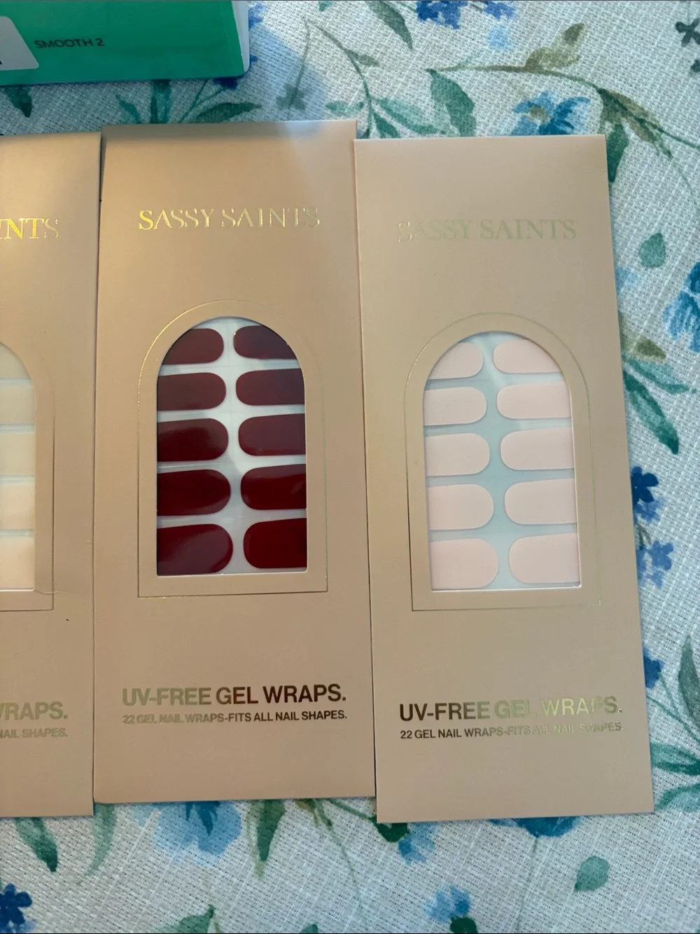 Sassy Saints Press-On Gel Nail Wraps – Neutral, White, Burgundy & Blush Sets